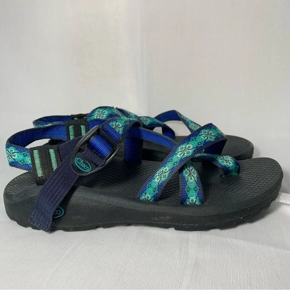 Chaco Shoes Euc Chacos Z2 Sandals Womens Toe Strap Blue Teal - Main Image